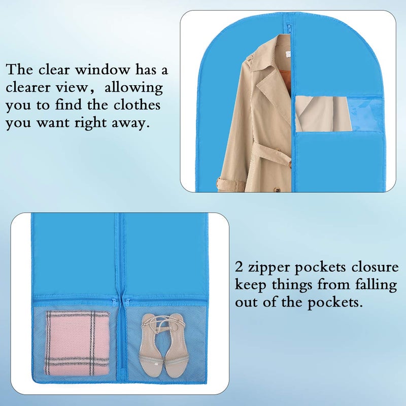 Kernorv Breathable Dust-Proof Garment Bags, Set of 5 Environmental Zipper Garment Bags for Dance Costumes, 51" Foldable Dance Garment Bags with Clear Window for Dance Dress, Storage or Travel - Image 3